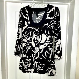 INC black and white blouse size XL